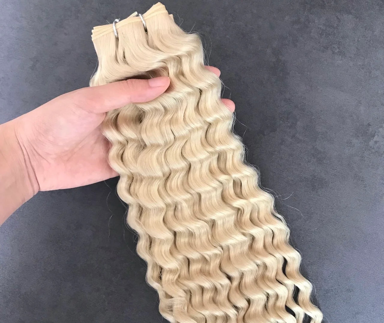 White Russian Curly Blonde Indian Hair Bundles