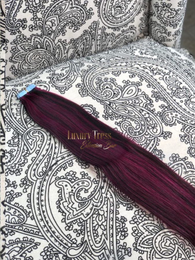 Luxury Tape-In Hair Extension #1B/BURG Mixer