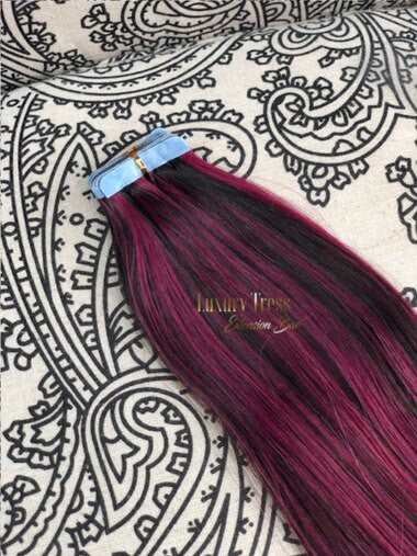 Luxury Tape-Ins Hair Extension #1B/BURG Mixer