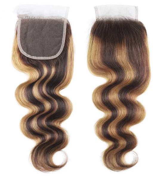 HD Highlighted Closure 4/27 Body Wave 4x4