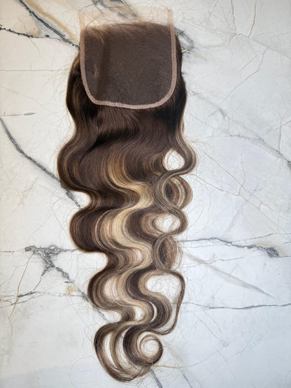 Highlighted B2/60A  Body Wave 5x5 Closure
