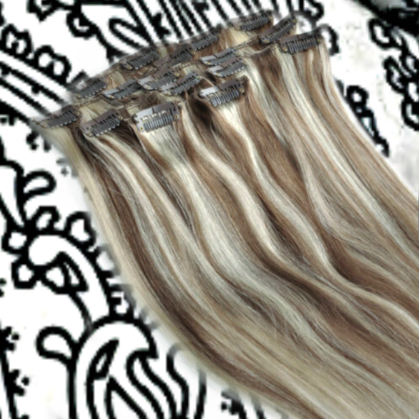 Luxury Clip-Ins Hair Extension #8/613 Ash Mixer