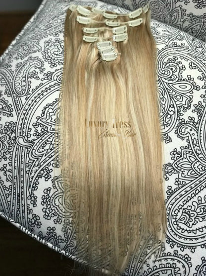 Luxury Clip-Ins Hair Extension #18/613 Blonde Mixer