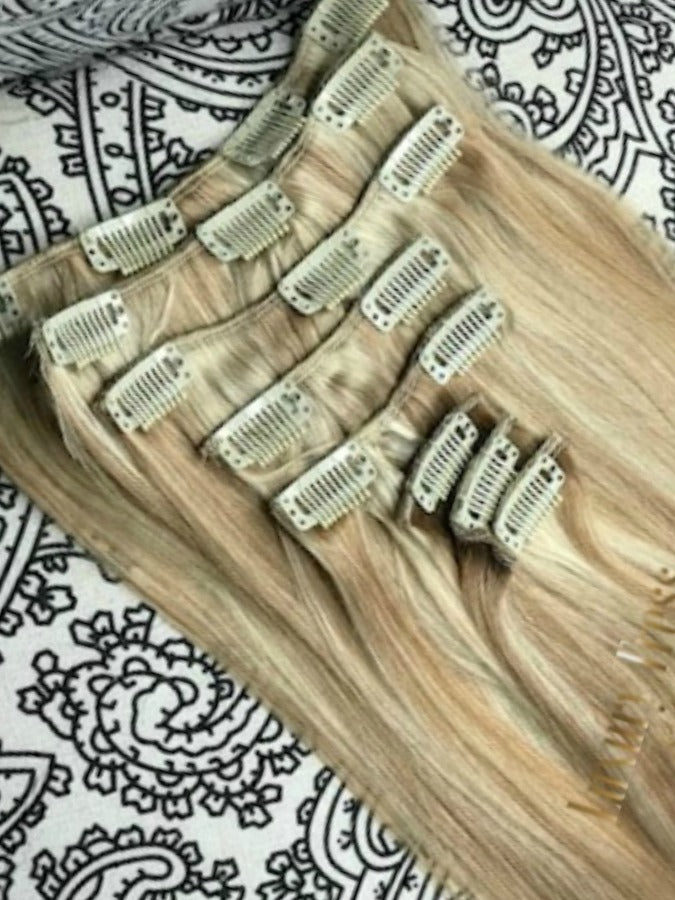 Luxury Clip-Ins Hair Extension #18/613 Blonde Mixer