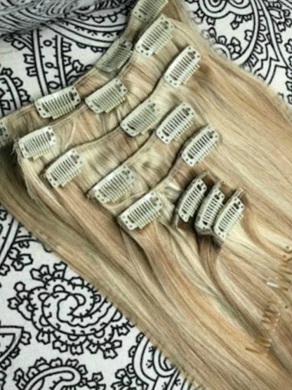 Luxury Clip-Ins Hair Extension #18/613 Blonde Mixer