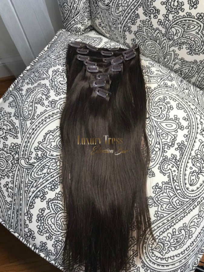 Luxury Clip-Ins Hair Extension #2 Luxury Brown