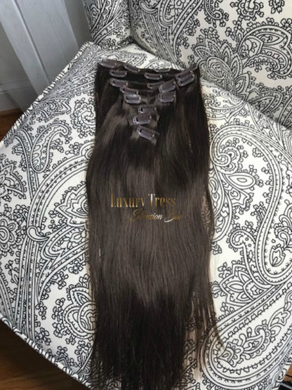 Luxury Clip-Ins Hair Extension #2 Luxury Brown