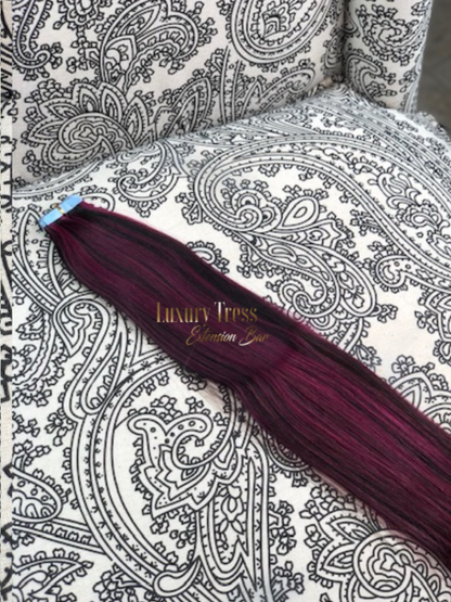 Luxury Tape-In Hair Extension #1B/BURG Mixer