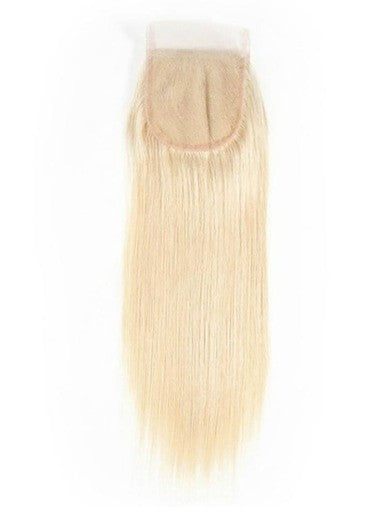 White Russian /Straight Blonde Lace Closure 4x4 Hair Club