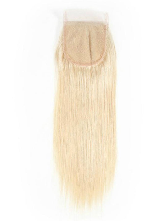 White Russian /Straight Blonde Lace Closure 4x4